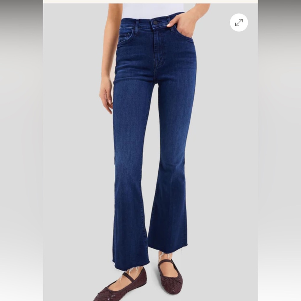 MOTHER The weekender Fray Blue Flare Wide Leg Jeans 28